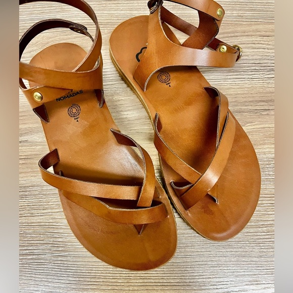 NOMADAS New Leather Strap Sandal Sz 7 Mexican Boho - Picture 3 of 6